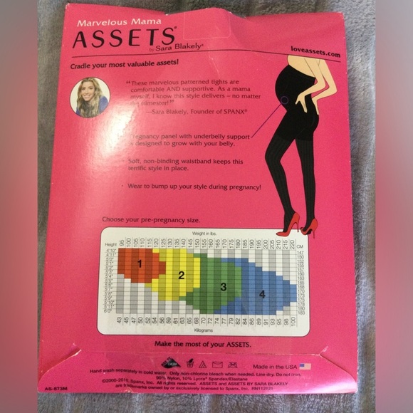 ASSETS by SPANX Maternity Textured Striped Black Tights - Picture 2 of 6